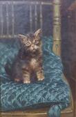 HEPPLE John Wilson 1853-1937,Kitten seated on a quilted silk cushion,1906,Tennant's GB 2016-07-23