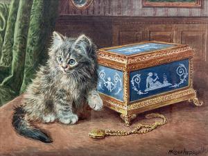 HEPPLE Wilson 1854-1937,Kitten with the Jewellery Box,1915,David Duggleby Limited GB 2024-03-15