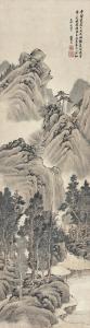 HEQING GU 1766-1836,APPRECIATING WATERFALL AMID MOUNTAINS,1819,Sotheby's GB 2016-04-04