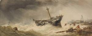 HERBERT Alfred 1820-1861,Bringing the battered ship in on a stormy day,Sworders GB 2023-04-04