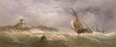 HERBERT Alfred 1820-1861,Stormy weather, fishing boats beating into a harbo,Christie's GB 2001-09-18