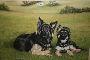 HERBERT Karen,Study of an alsatian and puppy in a landscape,Lawrences of Bletchingley GB 2018-01-23
