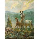 HERBERT MINER EDWARD 1882-1941,landscape with horses,Rago Arts and Auction Center US 2013-04-20