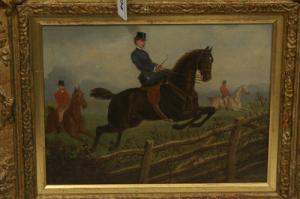 HERBERT T 1800,Up and Over, side saddle rider jumping a ,1884,Bamfords Auctioneers and Valuers 2007-07-25