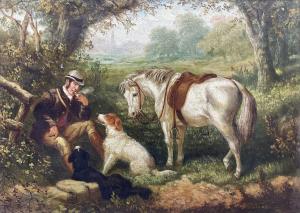 HERBERTE Edward Benjamin 1857-1893,Landscape with Horseman and Dog rest,1870,David Duggleby Limited 2023-06-16