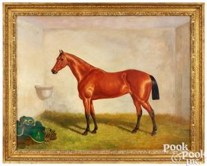 HERBERTE Edward Benjamin 1857-1893,thoroughbred in stable,1871,Pook & Pook US 2024-01-18