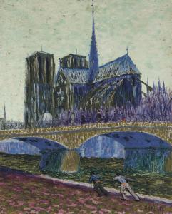 HERBIN Auguste 1882-1960,Notre-Dame et le Pont de l'Archevêché,1902,Christie's GB 2024-04-10