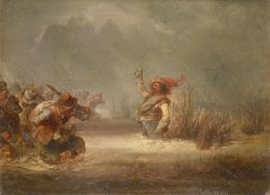 HERBSTHOFFER Peter Rudolf Karl,Soldiers in a marsh landscape,1864,Woolley & Wallis 2021-08-11