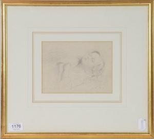 HERDMAN Robert Inerarity 1829-1888,Study of a sleeping child,Tennant's GB 2021-06-12