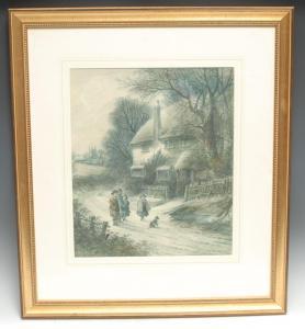 HERDMAN Stanley,A Wet Day, Tiverton and Carol Singing,Bamfords Auctioneers and Valuers 2021-07-20