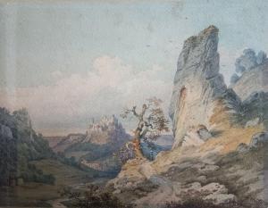 HERDTLE Hermann 1819-1889,Paysage romantique,1856,Yann Le Mouel FR 2024-04-02