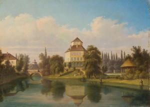 HERDTLE Hermann 1819-1889,Wasserschloss Oppenweiler auf einer künstlichen In,Leo Spik DE 2017-09-28