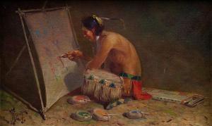 HERGET Herbert M. 1885-1950,Indian Artist,Jackson Hole US 2017-09-15