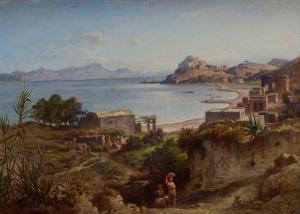 HERING George Edwards 1805-1879,Paesaggio costiero con edificio e past,Galleria Pananti Casa d'Aste 2022-06-23