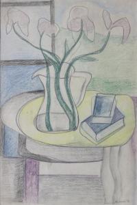 HERMAN Simone 1905,Vase de fleurs et livres,1946,Lombrail - Teucquam FR 2018-04-14
