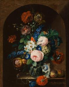 HERMANN Heinrich 1810-1860,FLORAL STILL LIFE WITH FRUITS,1839,im Kinsky Auktionshaus AT 2023-06-20