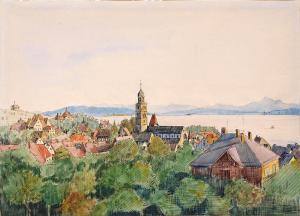 HERMANN HOFFMANN 1862-1941,Blick auf Überlingen mit dem jenseitigen Ufer des ,1905,Bloss 2015-07-06