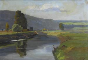 HERMANNSDORFER Josef 1867-1936,Sonnige Landschaft,Wendl DE 2019-10-24