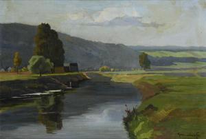 HERMANNSDORFER Josef 1867-1936,Sonnige Landschaft,Wendl DE 2020-03-05