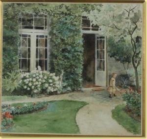 HERMANS Auguste,Fillette au jardin,1912,Horta BE 2010-06-14