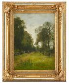 HERMELIN Olof 1827-1913,Ryttare får möte i skogen,Uppsala Auction SE 2020-08-18