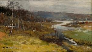 HERMELIN Olof 1827-1913,Spring Landscape in Dalarne,1892,Strauss Co. ZA 2024-01-15