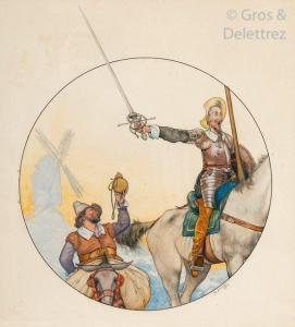 HEROUARD Chéri 1881-1961,Don Quichotte et Sancho Pança,Gros-Delettrez FR 2020-06-09