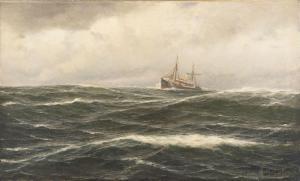HERPEL Franz Carl 1850-1933,Steamer on a stormy sea,1913,Hargesheimer Kunstauktionen DE 2022-09-07