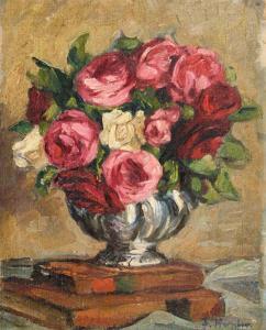 HERPFER Fritz 1883-1936,Rosenbukett in einer Vase,Wendl DE 2020-10-22