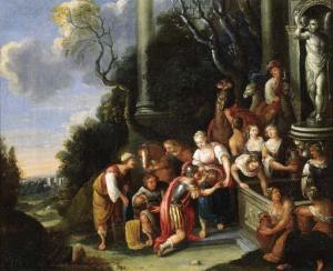 HERREGOUTS Maximilian 1674,Eliezer and Rebecca at the well,Christie's GB 2000-09-05