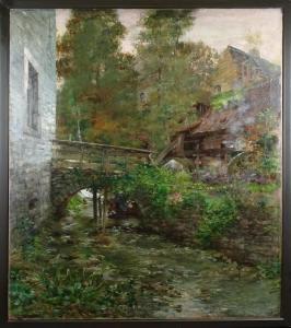 HERREMANS Lievin 1858-1907,Vue de pont,Monsantic BE 2023-05-14