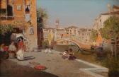 HERRER Cesar 1868-1919,Pittoreske Szene an einem Kanal in Venedig,Wendl DE 2017-03-02