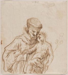 HERRERA Francisco el Viejo 1576-1656,Saint Anthony with the Infant Jesus,Galerie Koller 2022-09-23