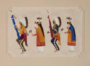 HERRERA Velino Shije 1902-1973,Untitled (Ceremonial Dance),Santa Fe Art Auction US 2022-02-05