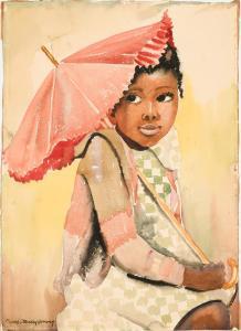 HERRING Frank Stanley,Portrait of a Young African-American Girl with Par,Burchard 2022-07-16