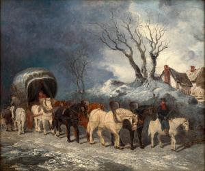 HERRING John Frederick I,Horse team and caravan traversing a Winter landsca,Tennant's 2024-03-16