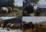 HERRING John Frederick II 1820-1907,A set of four oils with horses In various lands,Wright Marshall 2019-03-26