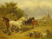 HERRING John Frederick II 1820-1907,Horses, ducks and chickens in farmyard scen,Golding Young & Co. 2019-02-27