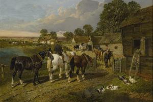 HERRING John Frederick II 1820-1907,RETURNING TO THE STABLE YARD,Sotheby's GB 2017-11-21