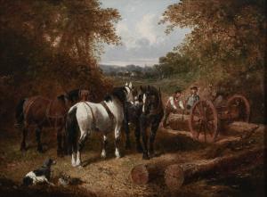 HERRING John Frederick II 1820-1907,Wooded landscape with loggers and horses, a vi,Woolley & Wallis 2024-03-06