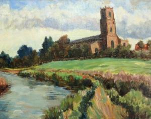 HERRING RALPH,A view of a church by a river,20th Century,Bellmans Fine Art Auctioneers 2018-02-14