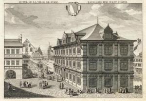 Herrliberger David 1697-1777,Hotel de La Ville de Zuric,1740,Galerie Koller CH 2017-09-22