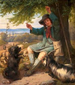 HERRLICH Philipp 1818-1890,The happy Shepherd,Stahl DE 2017-09-30