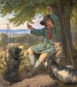 HERRLICH Philipp 1818-1890,The happy Shepherd,Stahl DE 2020-05-16