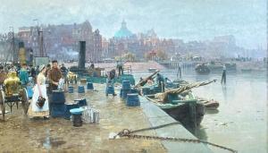 HERRMANN Hans 1858-1942,Untitled (Amsterdam Harbour),Lando Art Auction CA 2023-05-07