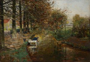 HERRMANN Hans 1858-1942,View of a canal in Holland,1853,Rosebery's GB 2023-03-29