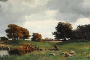 HERSCHEND Oscar 1853-1891,Summer landscape,1883,Bruun Rasmussen DK 2023-03-06