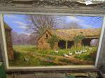 HERSEY Edward 1948,farmyard scene with geese,Serrell Philip GB 2021-07-01