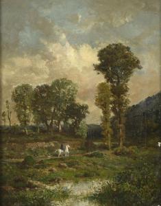 HERST Auguste Cl. Joseph 1825-1900,Paysage au cavalier,Etienne de Baecque FR 2024-03-29