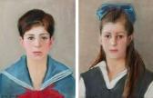 HERTER KENDALL Christine 1890-1981,PORTRAITS OF A YOUNG GIRL AND A YOUNG BOY: ,1918,Sloans & Kenyon 2004-06-26